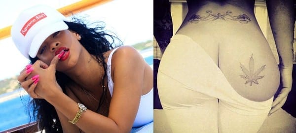 Rihanna tatuaggio sul fondoschiena