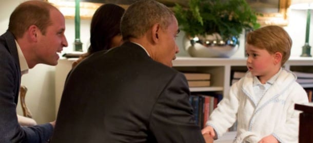 Baby George riceve Michelle e Barak Obama. Tutte le foto