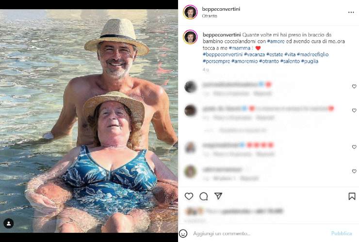 Beppe Convertini con la mamma