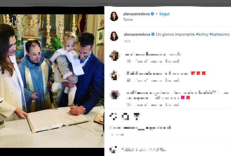 Alena Seredova battesimo figlia
