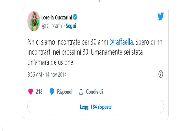 Lorella Cuccarini, il post