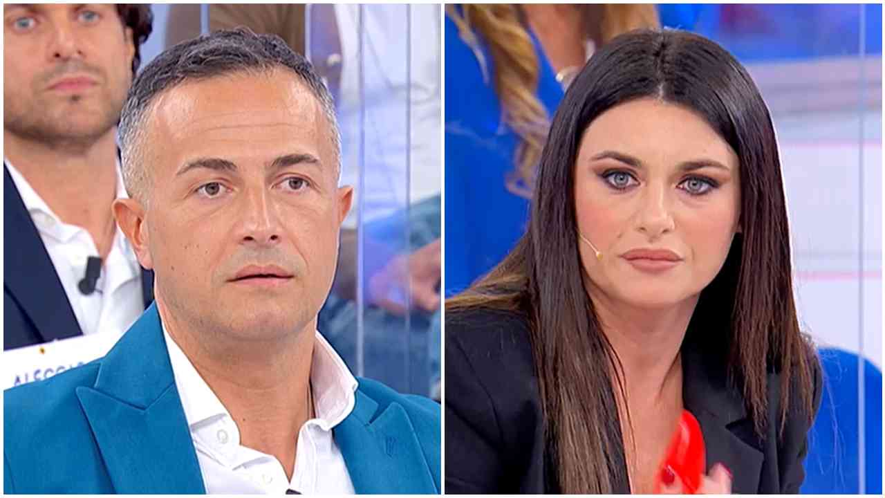 Riccardo Guarnieri e Gloria Nicoletti nello studio di Uomini e Donne (screenshot Mediaset Infinity) - Velvetgossip