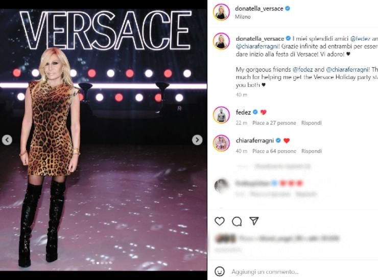 Donatella Versace sui social