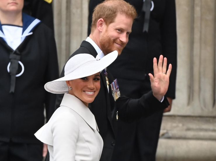 I duchi di Sussex Harry e Meghan alla celebrazione Platinum Jubilee of Queen Elizabeth II