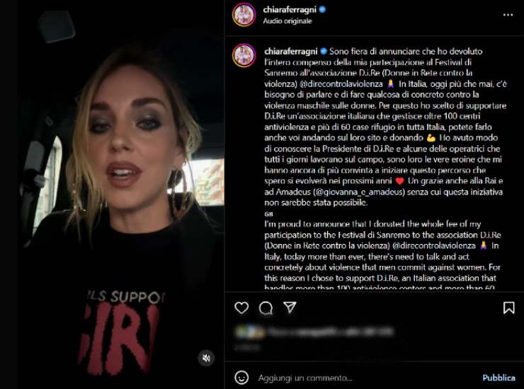 Chiara Ferragni a "Sanremo"