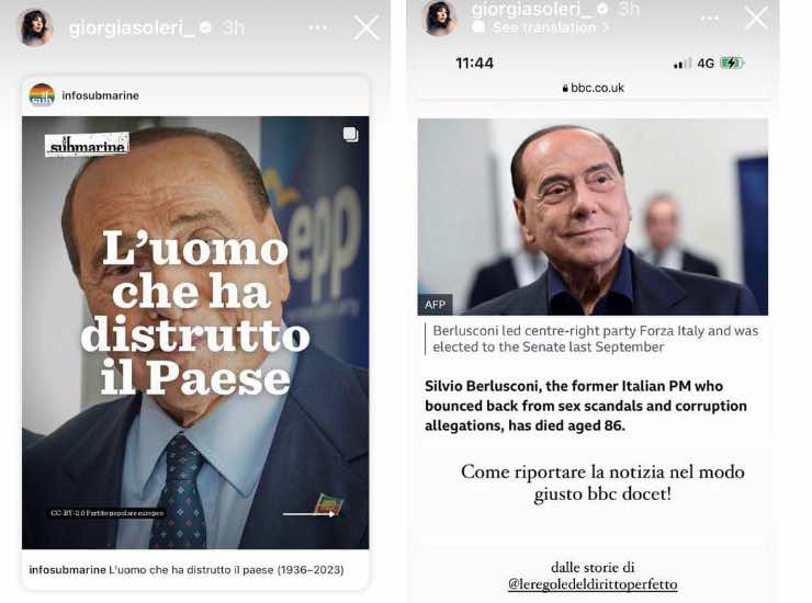 Giorgia Soleri Berlusconi commento