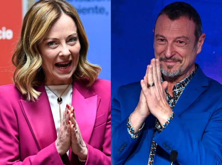 Giorgia Meloni e Amadeus