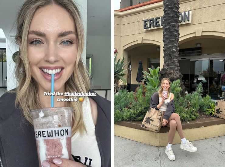 Chiara Ferragni Hailey Bieber smoothie