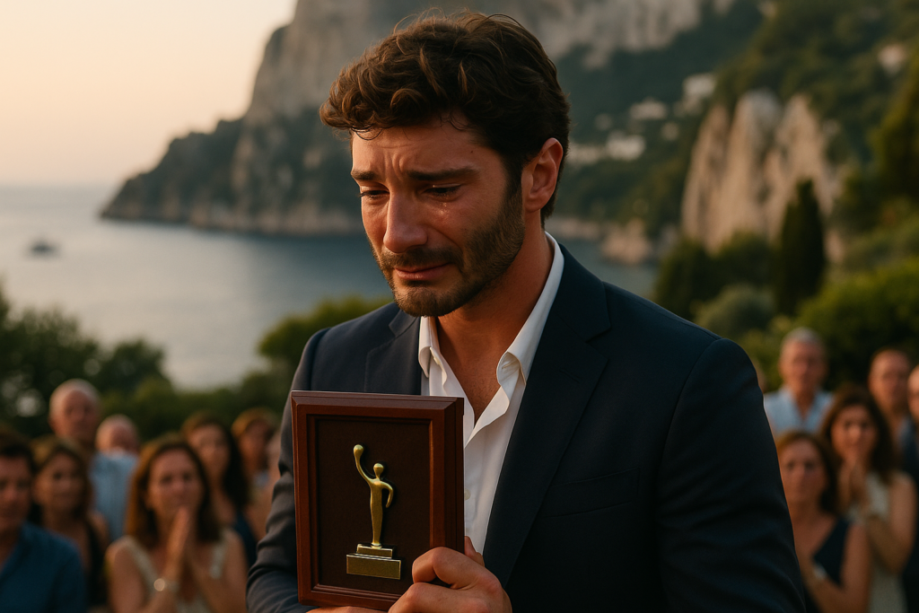 Stefano De Martino ritira il premio intitolato a suo padre Enrico: il discorso emozionante