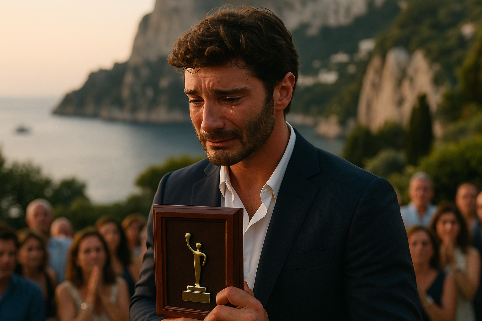 Stefano De Martino ritira il premio intitolato a suo padre Enrico: il discorso emozionante