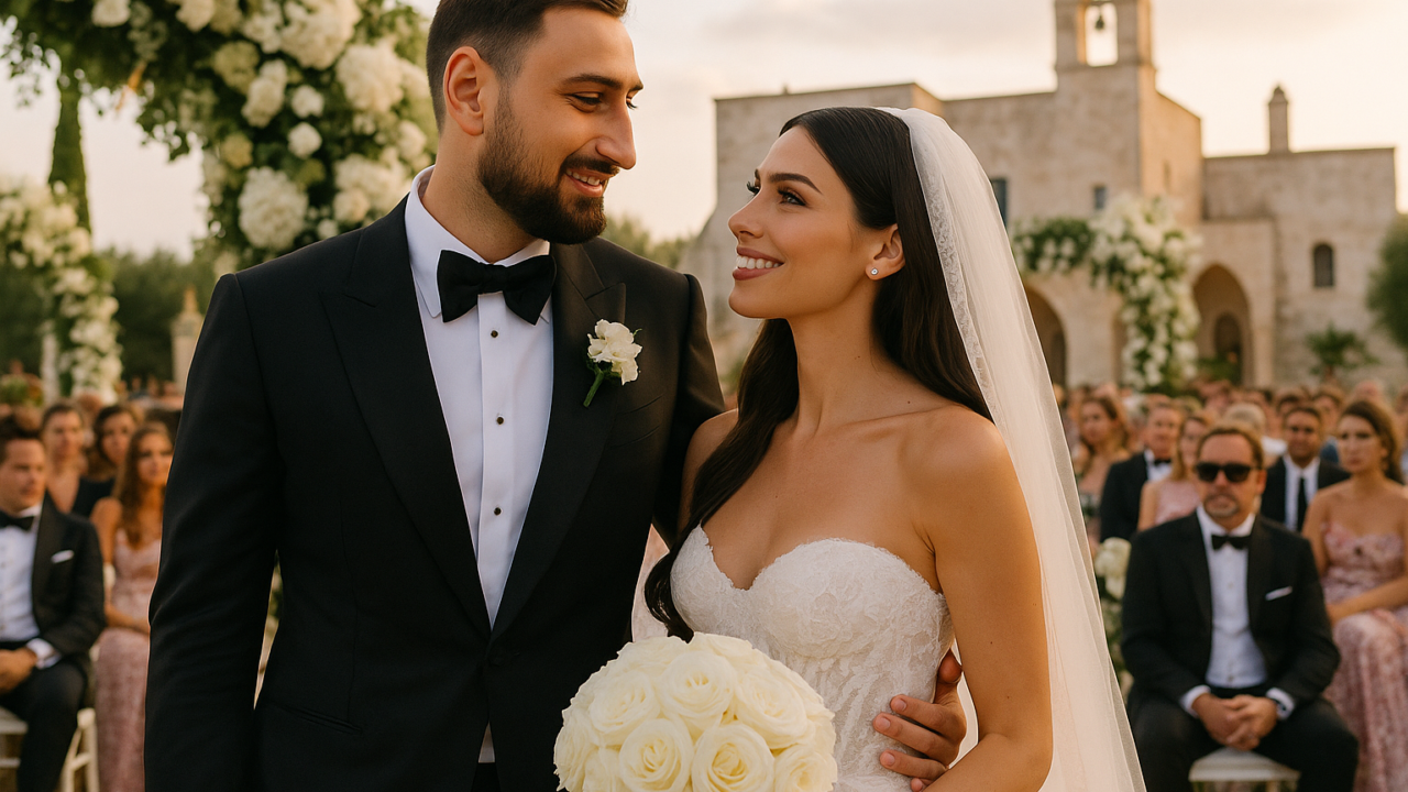 Gianluigi Donnarumma sposa Alessia Elefante in Puglia: matrimonio da favola con Dolce & Gabbana