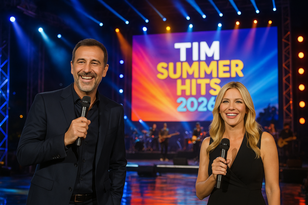 Tim Summer Hits 2026: Carlo Conti e Andrea Delogu accendono l'estate su Rai 1