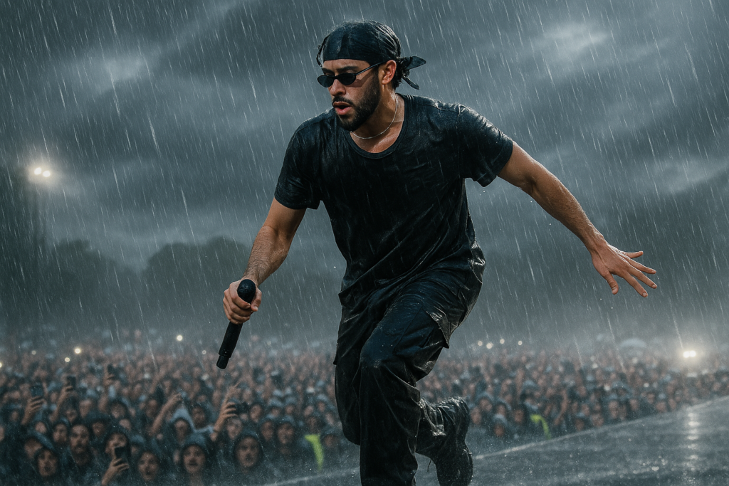 Bad Bunny a Milano: grandine, spettatori in fuga e lo sfottò di Olly 'A casita!'