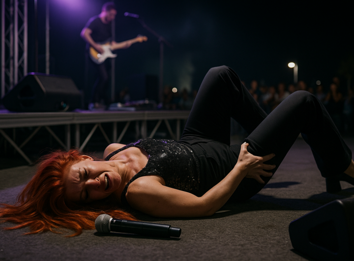 Noemi cade dal palco durante il concerto a San Salvo Marina: finisce in ospedale