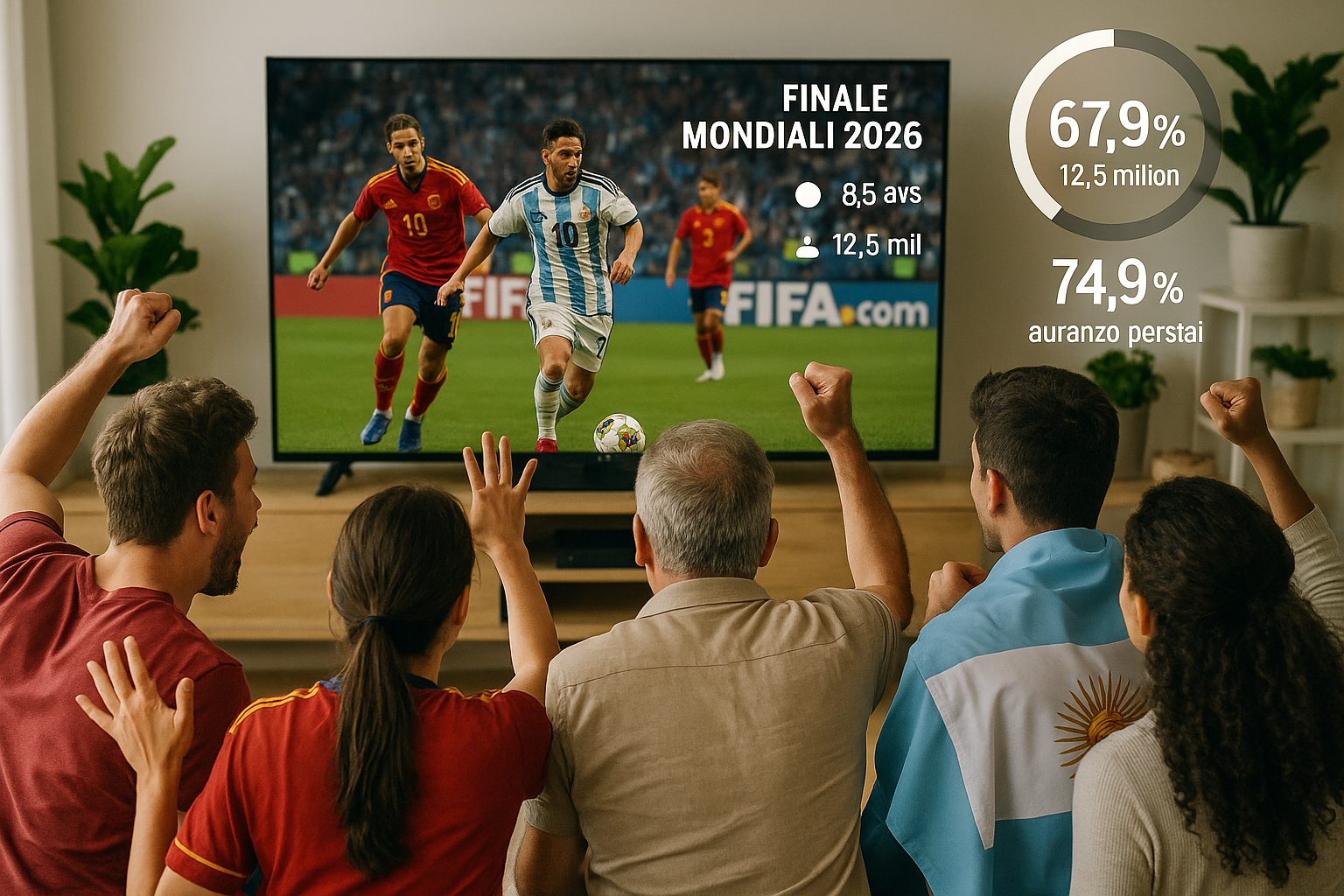 Ascolti Mondiali 2026: la finale Spagna-Argentina domina con 67.9% e 12,5 milioni di spettatori