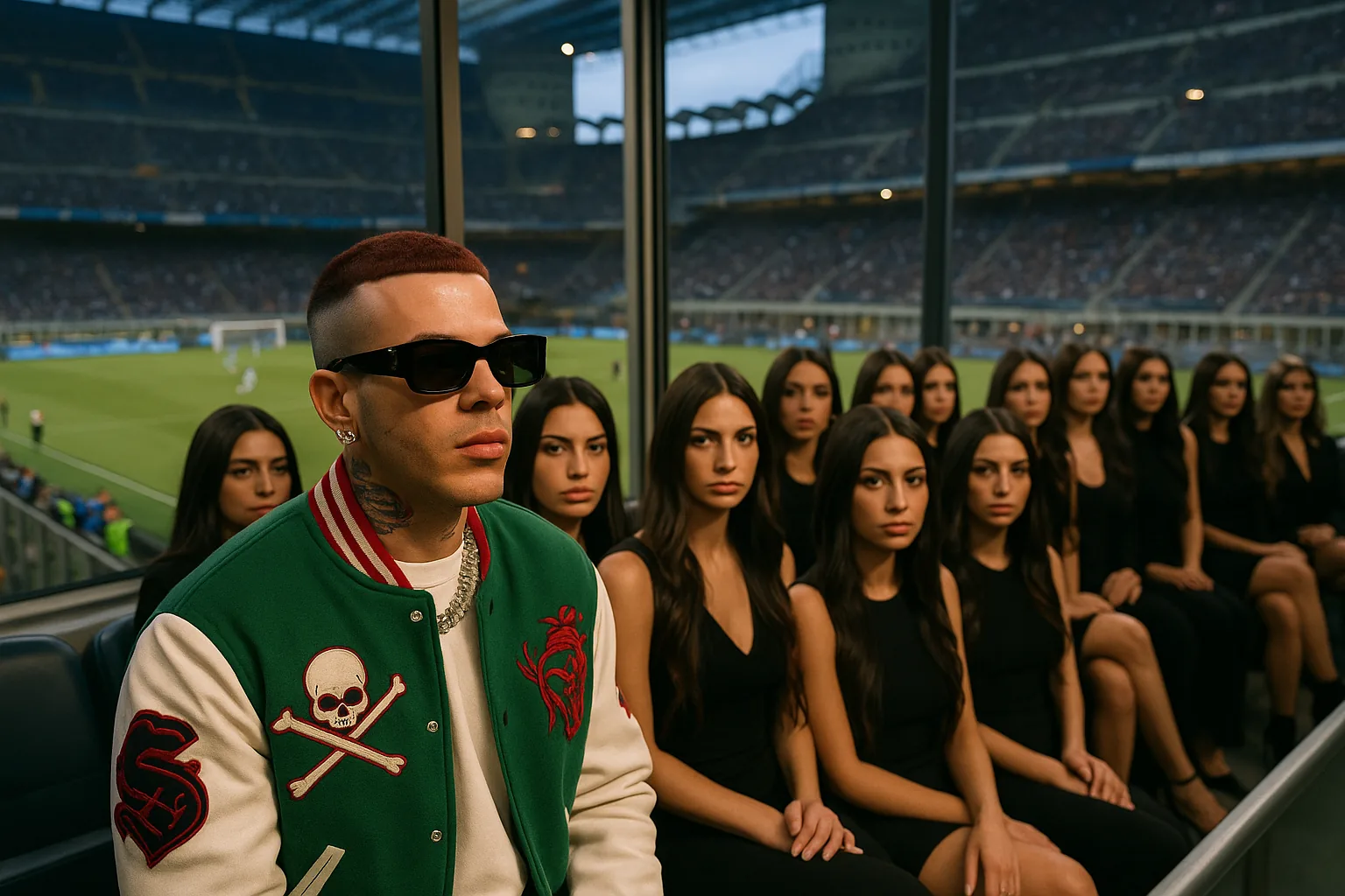 Sfera Ebbasta allo stadio con dieci ragazze: «Solo lavoro», scoppia la polemica (2)