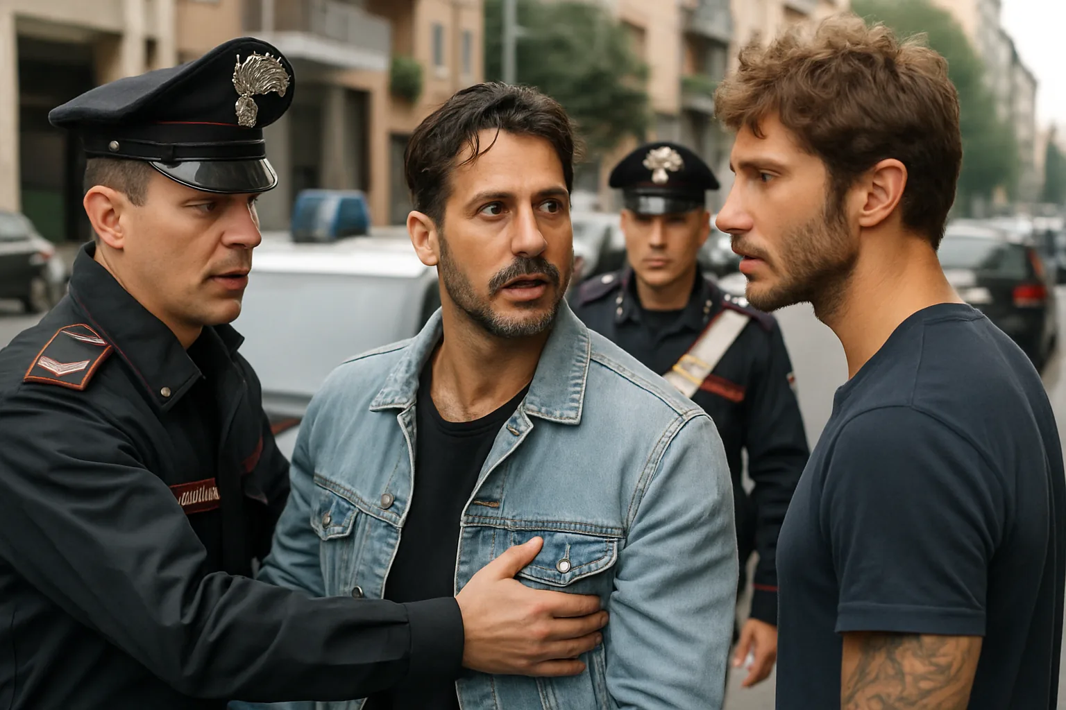 Fabrizio Corona insegue Stefano De Martino: l'intervento dei carabinieri e il fermo (2)